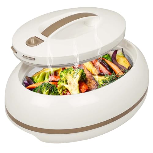 Elegant Large Oval Insulated Casserole Carrier Dish- One Hand Open Lid- 3.15 qt. Luxury Hot Pot Food Warmer/Cooler -Therma...