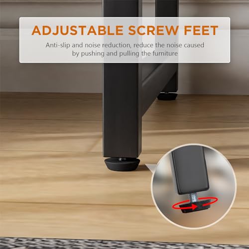 PayLessHere | 32 Inch Computer Desk | Brown | Office Desk with Metal Frame, Adjustable Feet | Water-Resistant, Scratchproo...