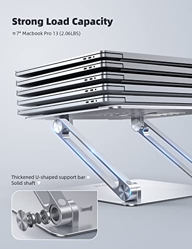 Lamicall Adjustable Laptop Stand, Portable Laptop Riser, Aluminum Laptop Stand for Desk Foldable, Ergonomic Computer Noteb...