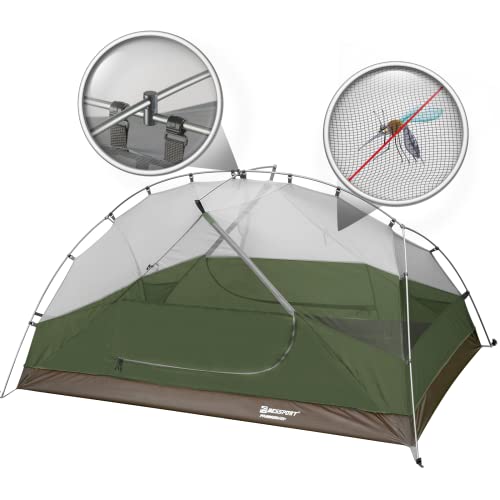 Bessport Camping Tent for 2-3 Person, Lightweight Backpacking Tent Waterproof Windproof Two Doors Easy Setup Double Layer ...