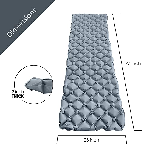 Viking Trek Ultralight Sleeping Pad for Camping - Lightweight Sleeping Mat for Backpacking - Inflatable, & Compact Air Mat...