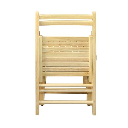 Casual Home Wooden Folding Chairs 2-Pcs Set - Natural