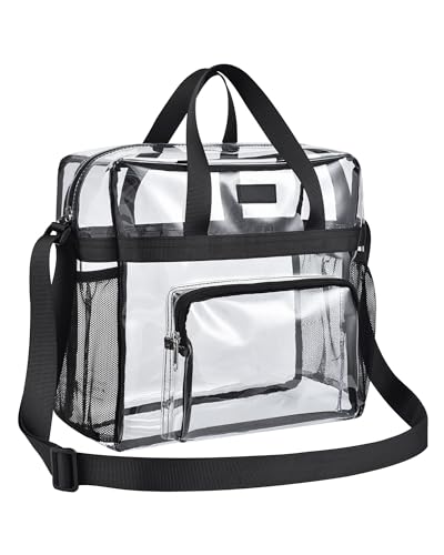 Bagenius Clear Tote Bag Stadium Approved, 12x6x12 Game Day Clear bag for Stadium Events, Top Handle Bags for Concert Work Gym