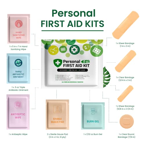Portable Travel Size First Aid Kit - Perfect for Home, Office, Car, School, Business, Travel, Hiking, College, and Outdoor...