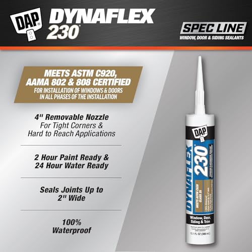 DAP Dynaflex 230 Pro Elastomeric Sealant, White WT099, 10.1 Oz (7079807102)