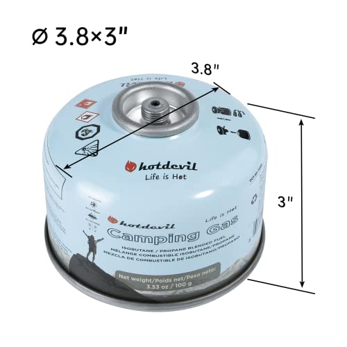 BlueFire Isobutane Fuel Canister Butane Propane Blend Camping Fuel 100 Gram Camping Stove Fuel Gas Canister Backpacking Fu...