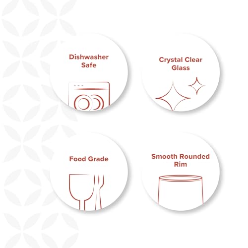 GLING [9.4 oz. Stemless Champagne Glasses Set of 4, Flute Crystal Glass Cups, Cocktail Glass Set - Great for Parties, Wedd...