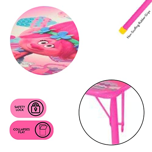 Idea Nuova Trolls 3 Piece Children's Activity Square Table and Chair Set, Ages 3+