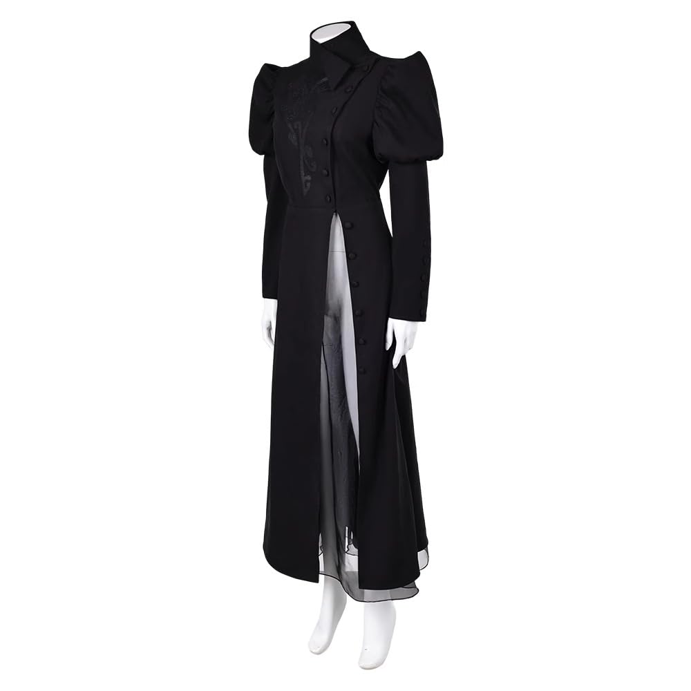 Fiwawe Adult Elphaba Costume Witch Women Cosplay Elphaba Long Dress Black Halloween Outfits (Large,black)