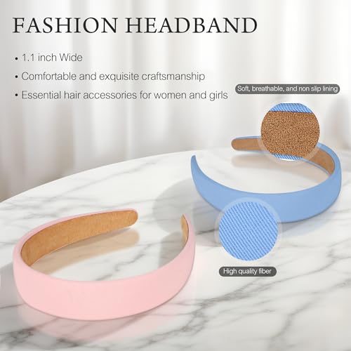 DiyJibb 6PCS Headbands for Women – 1 Inch Wide Non-Slip Elastic Hair Bands, Thick Solid Color Headbands for Girls & Women'...
