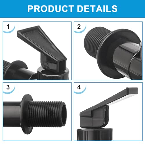 2PCS BPA-Free Replacement Cooler Faucet，Reusable Leakproof Plastic Tap Set（Black ），for Home Water dispensers Beverage disp...