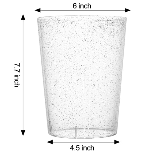 Tiawudi 12 Pack Plastic Ice Bucket For Parties, Silver Glitter Clear Wine Cooler for Wedding, Good as One Large Champagne ...