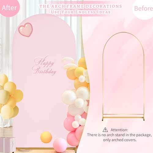 SoarDream Pink Spandex Arch Cover 6FT Wedding Arch Backdrop Cover Stretchy Backdrop Chiara Wall Arch Stand Cover for Weddi...