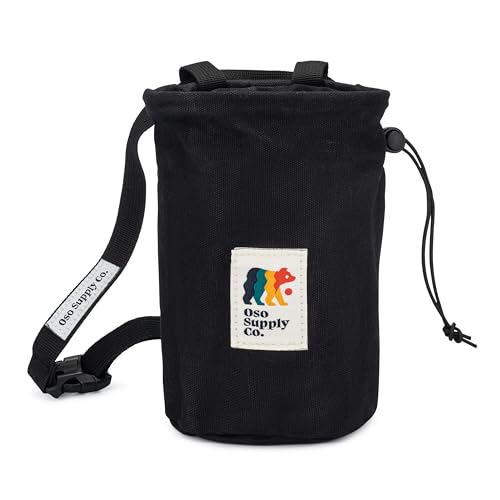 Oso Supply Co - Waxed Canvas Chalk Bag for Rock Climbing, Bouldering Chalk Bucket with Belt, Waterproof, Zippered Pocket -...