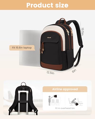 LOVEVOOK Laptop Backpack for Women, 15.6 inch Waterproof College Backpack Woman with Laptop Compartment Computer Bag Trave...
