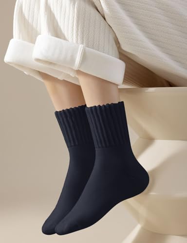 Women's Wool Thermal Socks Warm Winter Thick Cozy Crew Boot Socks for Hiking Ski Outdoor Cold Weather Comfy Everyday Work
