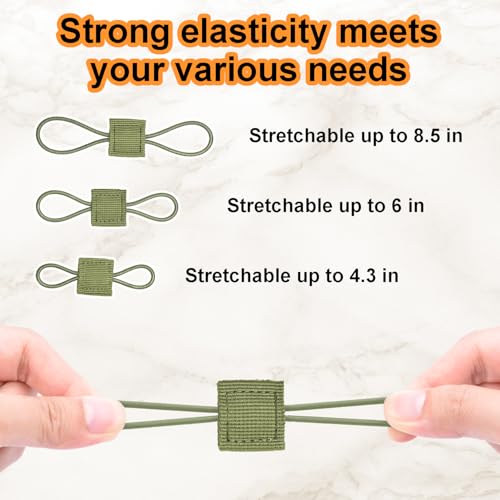 ManTangSun 15PCS Tactical Bag Molle Attachment,3 Sizes Elastic Molle Webbing Binding Ribbons, Molle Backpack Attachments f...