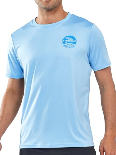 NORTHYARD Mens Swim Shirt Rash Guard UPF 50+ Quick Dry Short Sleeve Fishing Shirts Sun Protection Shirt Beach Water Swimming