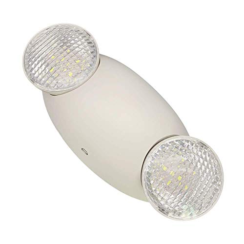 Amazon Basics LED Emergency Light, UL Certified, 6-Pack, Adjustable Two LED Bug Eye Head, Battery Backup, Nickel