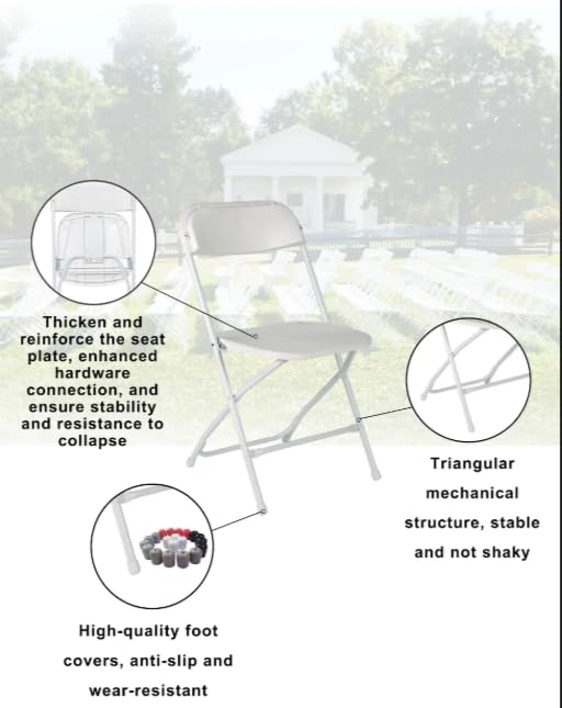 JB Tools 5-Piece Folding Table and Chair Set – Includes 34"x34" Half-Fold Card Table & 4 Plastic Folding Chairs – Compact ...