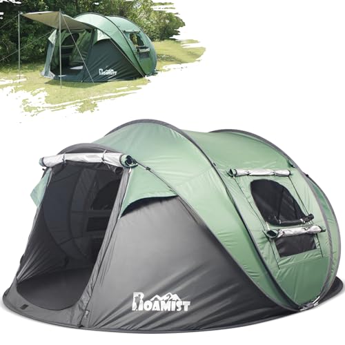 ROAMIST Tents for Camping, 2/3/4 Person Easy Pop Up Tents for Camping, Waterproof Windproof Automatic Setup Camping Tent w...