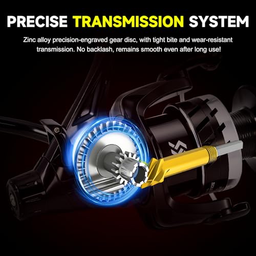 Sougayilang Freshwater Spinning Fishing Reel - 5.0:1/4.7:1 Gear Ratio, 22LBs Max Drag, Carbon Fiber & CNC Aluminum Spool,3...