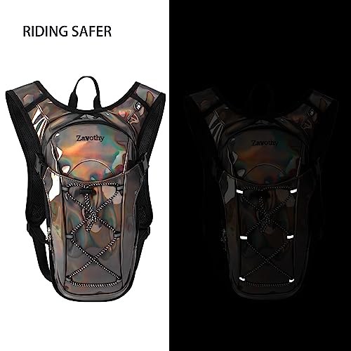 Reflective Hydration Backpack, Hydration Pack - Water Backpack with 2L Hydration Bladder, Essential for Festivals - Rave H...