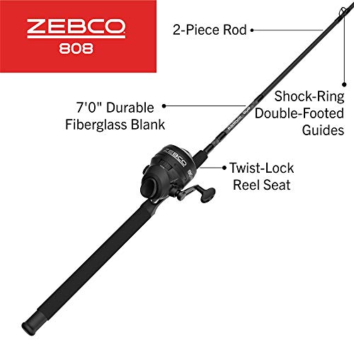 Zebco 808 Spincast Reel and 7-Foot Fishing Rod Combo and Zebco Slingshot Spincast Reel and 5-Foot 6-Inch Fishing Rod Combo