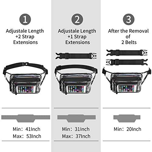 Clear Bag Stadium Approved Large Clear Fanny Pack for Women for Work,Multi-purpose Waist Bag for Travel & Sporting Event