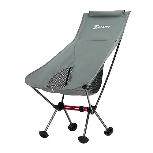 EGGORY Portable Outdoor Folding Chairs, Ultralight Folding Camping Chairs for Backpacking Hiking Travel with Storage Bag