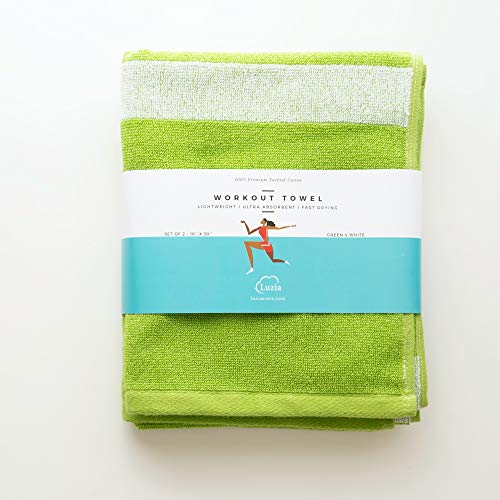 Luzia Striped Workout Towel for Sweat (Pack of 2) - Premium Quality 100% Turkish Cotton - Lightweight and Super Absorbent ...