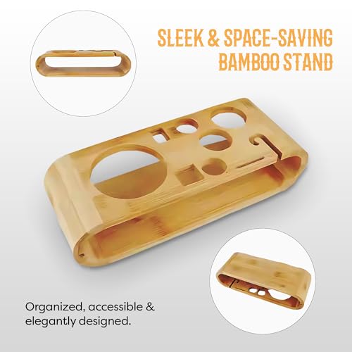 AMERICANISTA Cocktail Shaker Set Bartender Kit with 10 Bar Tools & Bamboo Stand – Martini Shaker, Jigger, Strainer, Muddle...