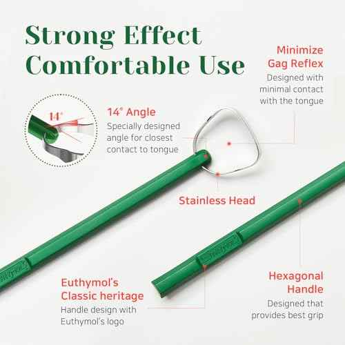 Euthymol 304 Stainless Steel Tongue Scraper ? Reduces Bad Breath, Removes Tongue Plaque, Improves Oral Hygiene, Easy to Use & Clean