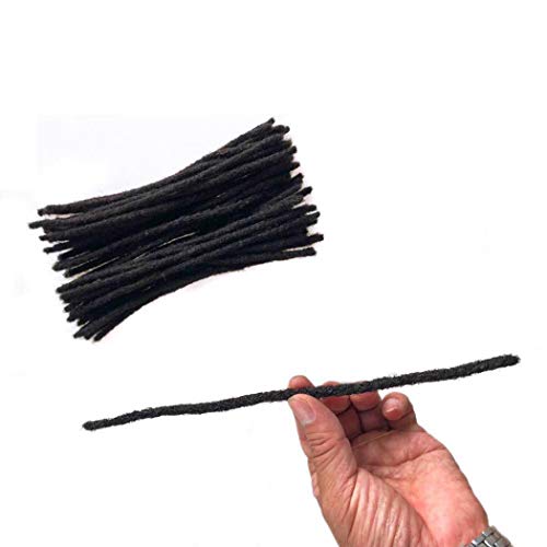 BESHINNAAUL Human Hair Handmade Permanent Dreadlocks Natural Black #1B Locs extension Small Size(diameter 0.4cm) 12inch 40 Strands/Pack