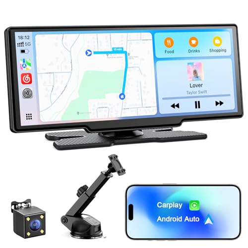 Avylet 8.1'' Wireless Apple Carplay Screen for Car, Android Auto with Backup Camera, Portable Car Stereo Touchscreen with ...