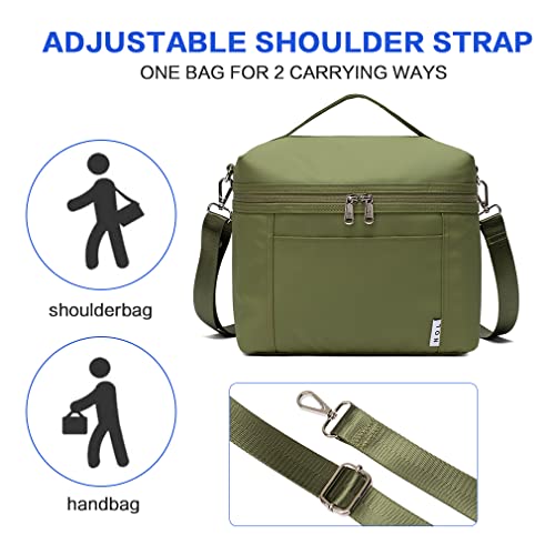 NOL Natural Organic Lifestyle Insulated Lunch Bags for Women Cooler Bag Lightweight Nylon Waterproof Lunch Box For Work