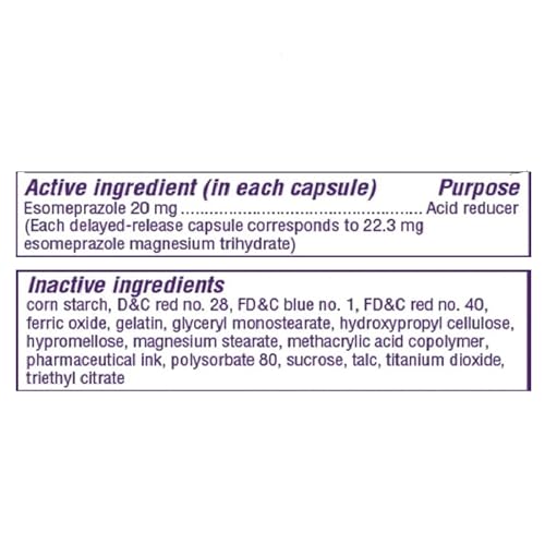 Nexium 24HR Acid Reducer Heartburn Relief Capsules for All-Day and All-Night Protection from Frequent Heartburn, Heartburn Medicine with Esomeprazole Magnesium - 42 Count