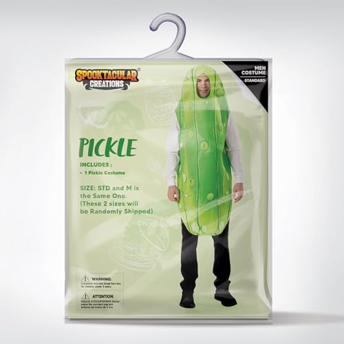 Spooktacular Creations Halloween Pickle Adult Unisex Food Costume, Funny Men's Cosplay Jumpsuit