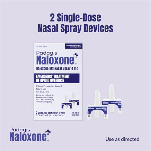 Padagis Naloxone HCI Nasal Spray, 4 mg – Emergency Treatment for Opioid Overdose - Rapid-Response Opioid Overdose Reversa...