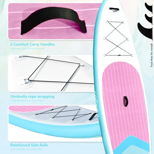 OWROMI Inflatable Stand Up Paddle Boards with Premium SUP Paddle Board Accessories, Wide Stable Design, Anti-Slip EVA Deck...