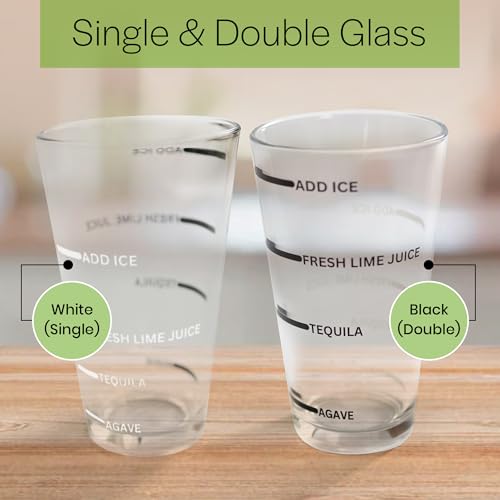 The Perfect Margarita | Easy to Use Margarita Cocktail Shaker Kit | Single & Double Recipes | No Jiggers or Measuring Tool...