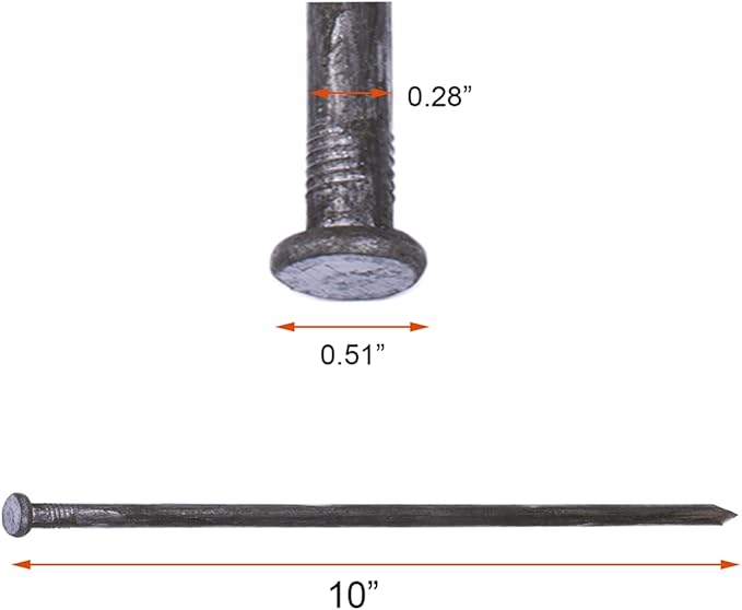 Metal Landscape Edging Anchoring Spikes, 100PCS 10 Inch Landscape Paver Edging Anchoring Spikes for Artificial Turf, Weed Barrier, Tent Spikes, Camping (100)