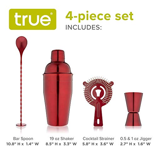True Bar Drink Mixer Set, 19oz 4-piece Cocktail Shaker Set Bartender Kit, Cocktail Mixer Set, Cocktail Shaker Kit, Barware...