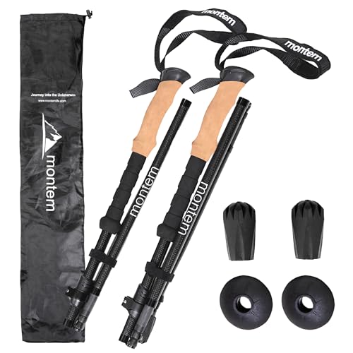 Montem Ultra Strong Collapsible Trekking Poles – Ultra Durable, Weather-Resistant, Adjustable Folding Hiking & Walking Sti...