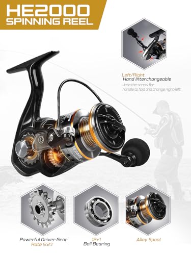 Ehowdin Fishing Pole Kit, Carbon Fiber Telescopic Fishing Rod and Reel Combo with Spinning Reel, Line, Bionic Bait, Hooks ...