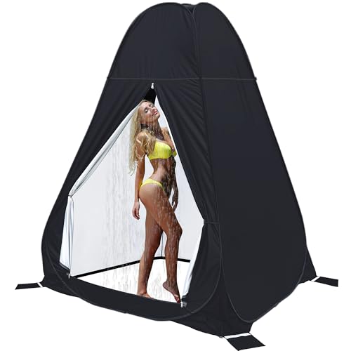 anngrowy Shower Privacy Tent, 7FT Extra Large Pop Up Toilet Tent, Portable Outdoor Bathroom Shower Enclosure, Privacy Shel...