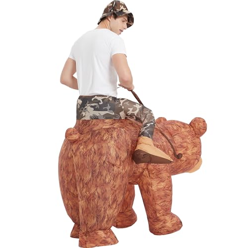 One Casa Inflatable Costume Adult,Blow up Ride Bear Suit,Halloween Costumes for Men Women