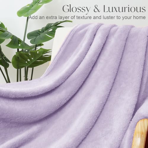 Whale Flotilla Extra Large Lilac Throw Blanket for Couch, Decorative Soft Warm Fleece Bed Blankets, Plush Fluffy Thick Sof...