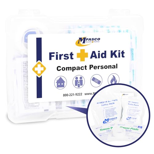 MFASCO Compact Personal First Aid Kit - Mini Medical Essentials for Travel, Hiking, Camping, Outdoor Safety - Lightweight,...