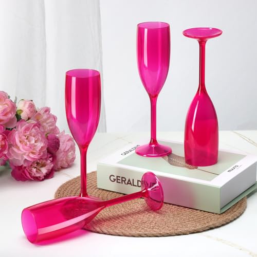 XUWAIDSGN Champagne Flute Acrylic Champagne Glasses Wedding Toasting Champagne Flute Goblet Plastic Reusable Unbreakable C...